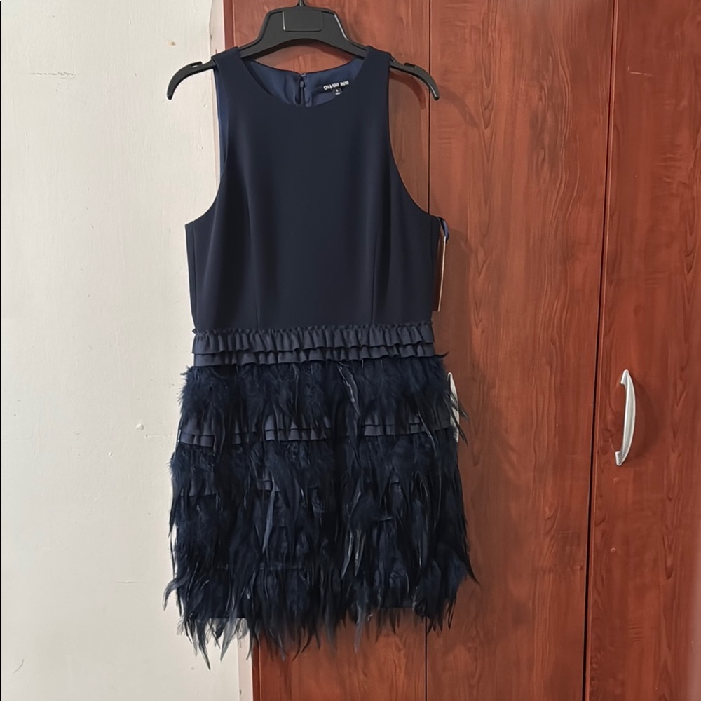 Gianni Bini Blue Tiered Ruffled Mini Dress